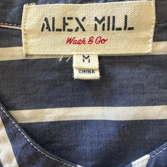 Alex Mill Eloise Bib Lightweight Wide Stripe Shirt, Navy Blue/White, Size M - Picture 13 of 15